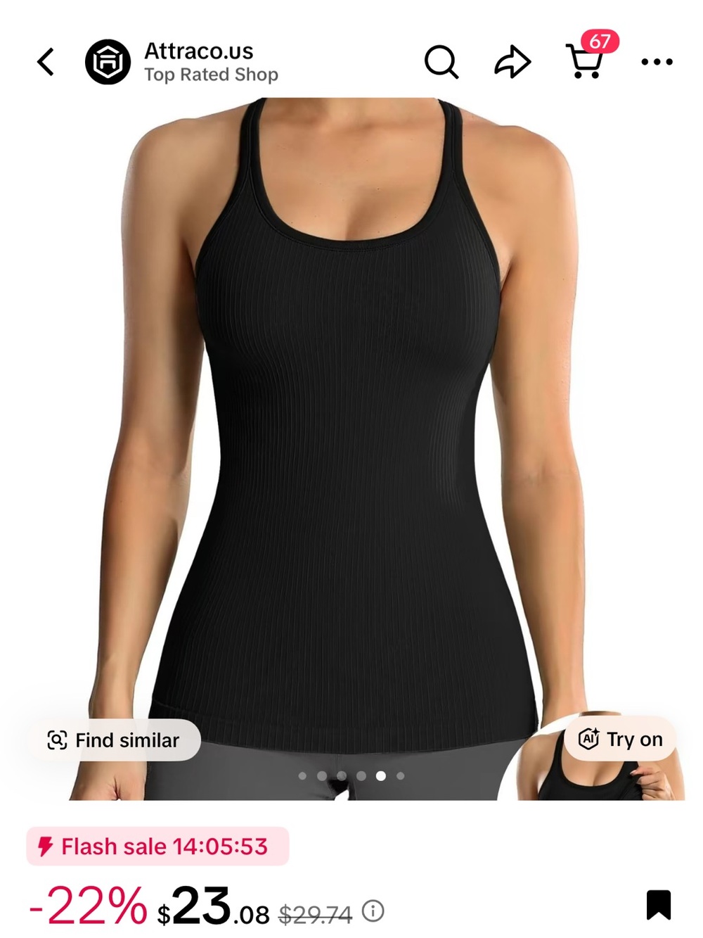 VIRAL Attraco Raceback tank top size XL NWT